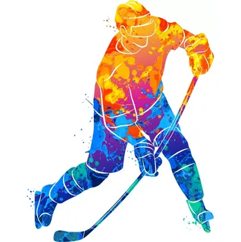 Nášivka NAŽEHLOVAČKA - Hokejový hráč abstrakt 1