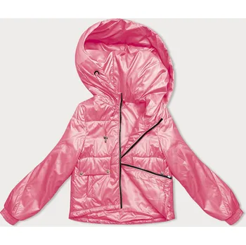 Dámská bunda Krátká růžová dámská bunda s kapucí (B8216-51) odstíny růžové XXL (44)