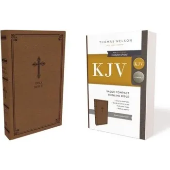 KJV Holy Bible: Value Compact Thinline, Brown Leathersoft, Red Letter, Comfort Print: King James Version - Nelson, Thomas