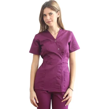 Zdravotnický oděv Vínová zdravotnická halenka - pásek - dámská | drinuniforma.cz