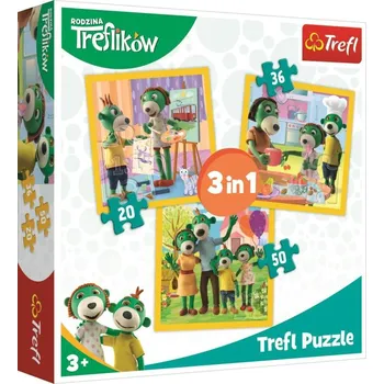 Puzzle Trefl Puzzle Treflíci - Být spolu je fajn 3v1 (20,36,50 dílků)
