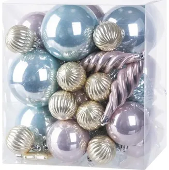 Vánoční ozdoba KOULE MAGICHOME VÁNOCE, sada, 50 ks, mix