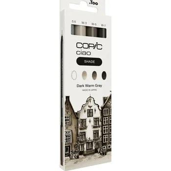 Lihové fixy COPIC Ciao oboustranné Brush & Chisel 3+1ks, Shade Dark Warm Gray