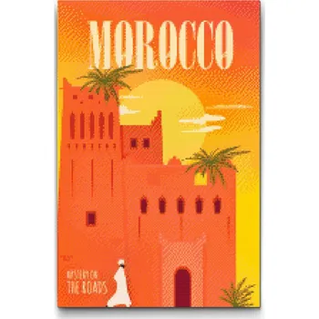 Diamantové malování Diamantové malování - Maroko Velikost: 40x60cm, Rámování: Pouze srolované plátno, Diamanty: Čtvercové