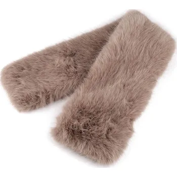 Kožešinová šála na provlečení 18x98 cm 1 béžová