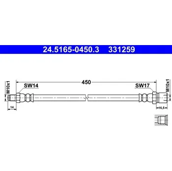 Autodíl Brzdová hadice ATE 24.5165-0450.3