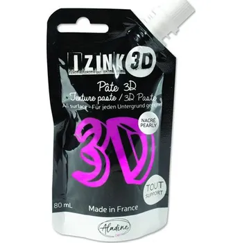 Výtvarná barva Reliéfní pasta 3D IZINK - orchid, perleťová růžová, 80 ml