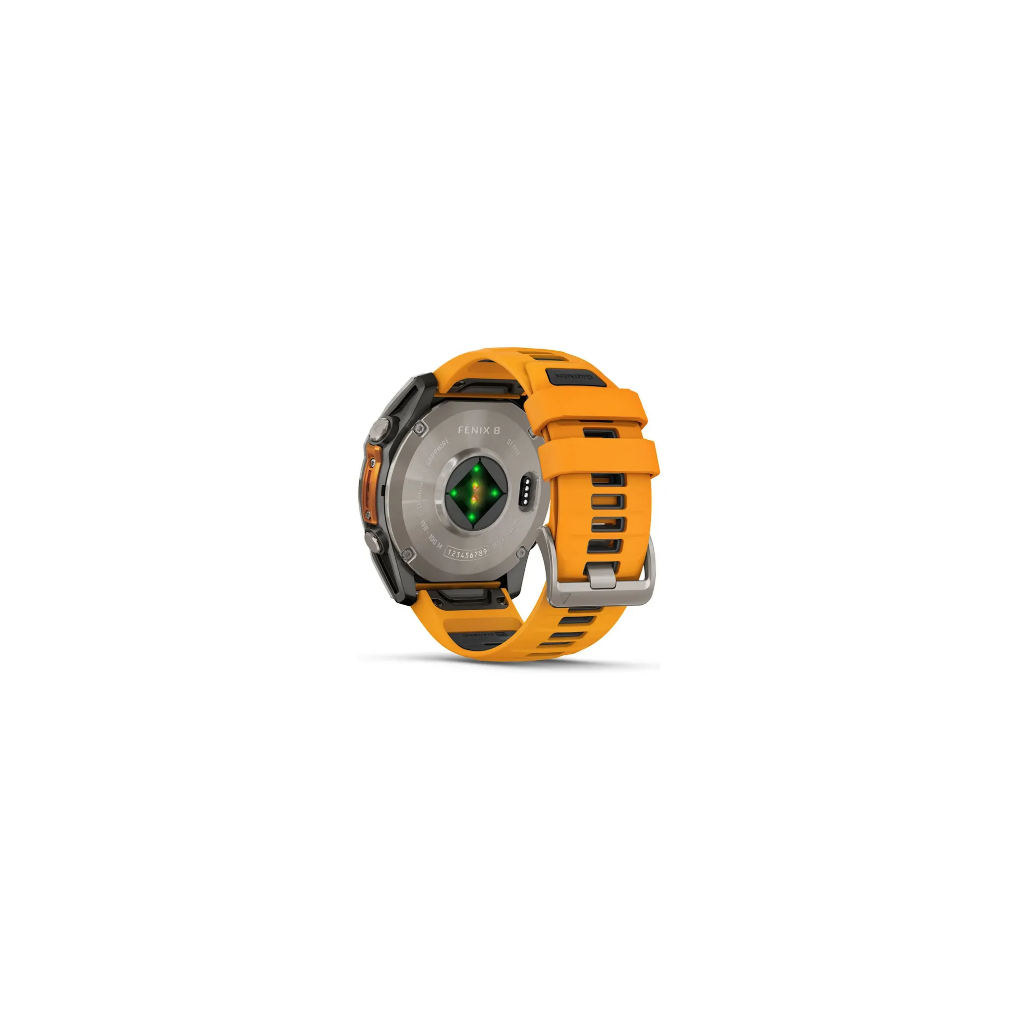 Fotografie 10 - Chytré hodinky Garmin fēnix 8 51 mm Sapphire Titanium Spark Orange/Graphite Silicone Band