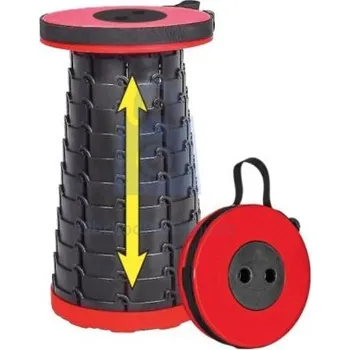 Stolička Teleskopická stolička SMARTY, červeno-černá max. výška 450 mm, průměr sedátka 245 mm, balení 1 ks