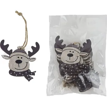 Vánoční dekorace Sob k zavěšení, 10 ks D6665