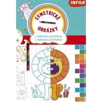 omalovánky Symetrické obrázky s duhovou pastelkou