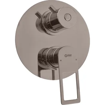 Vodovodní baterie Nil Vodovodní baterie vanová/sprchová 3-cestná vestavěná s přepínačem, metal grey lesklá NL287.3MGL