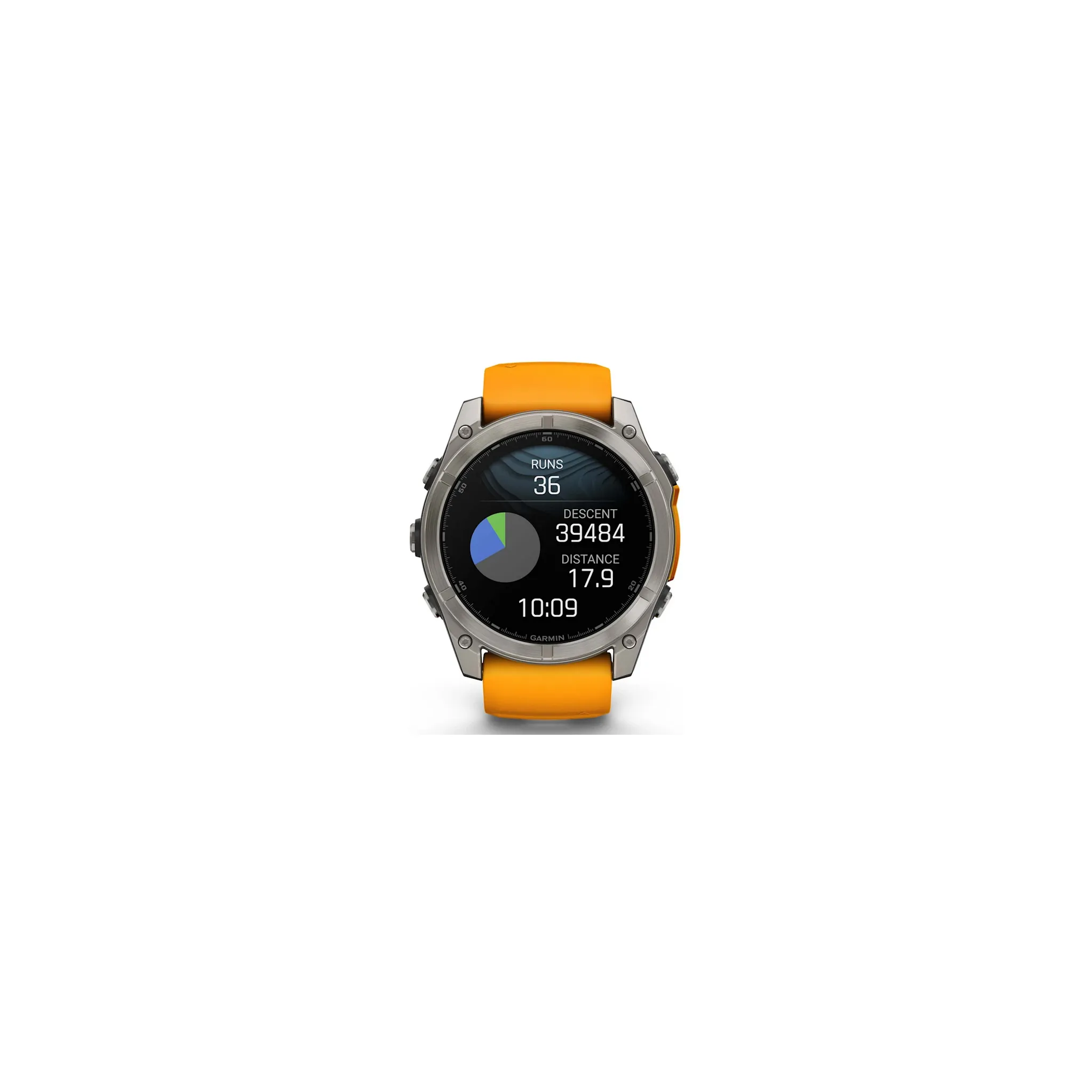 Fotografie 4 - Chytré hodinky Garmin fēnix 8 51 mm Sapphire Titanium Spark Orange/Graphite Silicone Band