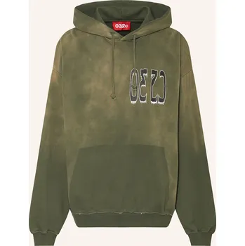 Pánská mikina 032c Pánská Oversized Mikina S Kapucí Spliced, olivová, L
