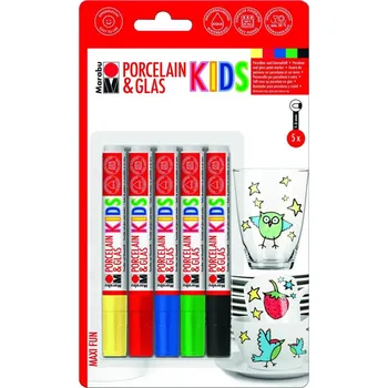 Výtvarná sada Marabu KiDS popisovač na porcelán a sklo 5 ks