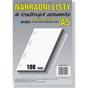Kancelářský papír Náhradní listy A5, linka, 100 listů