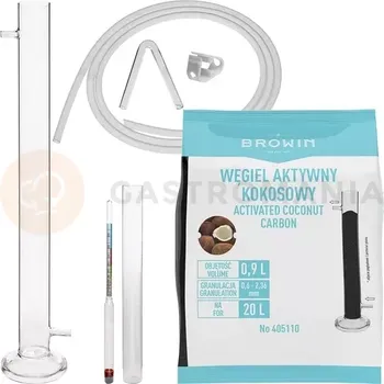 vodní filtr Filtrační sloupec skleněný v soupravě s lihoměrem, silikonovou hadičkou a kokosovým uhlím | BROWIN, 405541