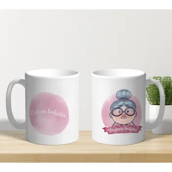 Hrnek s potiskem pro babičku Nejlepší Babička - Černá