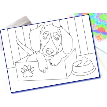 Radost v písku Šablona na pískování pes jezevčík Varianta: A4 (210 x 297 mm)