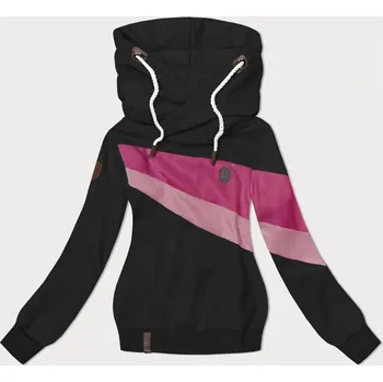 Dámská mikina Černá dámská mikina s kapucí (2301) odstíny černé XXL (44)