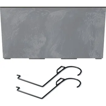 Květináč Truhlík CORBI s háky a vkladem betonový efekt marengo, varianta 58 cm