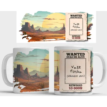 Hrnek Wanted s vlastní fotkou - Černá