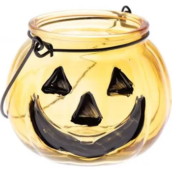 Svícen Skleněný svícen - dýně žlutá