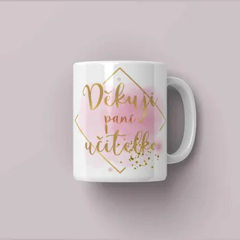 Hrnek Děkuji paní učitelko - Oranžová