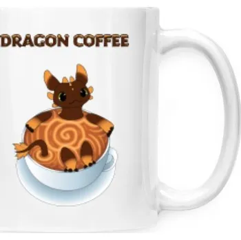 Hrnek malý bílý s potiskem DRAGON COFFEE - Hrnek