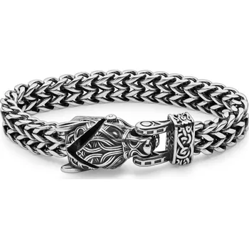 Náramek Řetízkový náramek drak z&nbsp;nerezové oceli stříbrné barvy liščí ocas - Lucleon