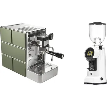 Kávovar Stone Espresso Mine Green + Eureka Helios 75, white