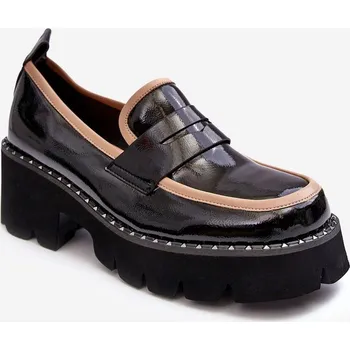 Dámské mokasíny Dámské kožené mokasíny D&A MR870-32 Barva: Černá, Velikost: 39