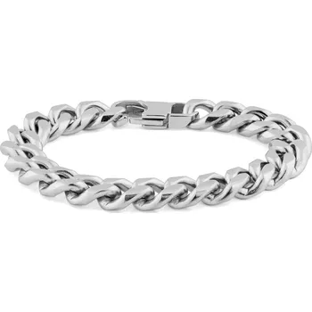 Náramek 10mm řetízkový náramek ve stříbrné barvě - Lucleon