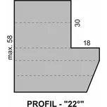 Sada fréz na okenní křídlo s VBD - Profil "22°" - pro izolační dvojsklo - diterm