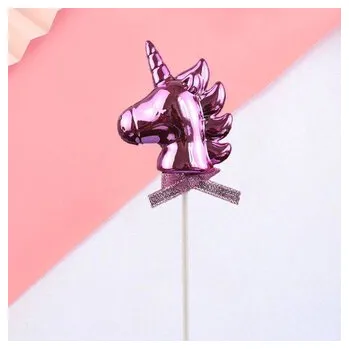 Jedlá dekorace na dort Zápich do dortu růžový jednorožec - Cakesicq