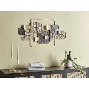 Bytová dekorace Nástěnná dekorace vícebarevná kovová ručně vyráběné nástěnné umění moderní styl příslušenství doplňky Beliani