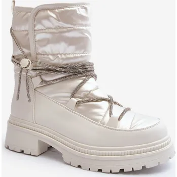 Dámská zimní obuv Dámské zimní boty s ozdobným šněrováním Rilana Barva: Bílá, Velikost: 37