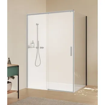 Hüppe Vita Pure Boční stěna s lištou 75 cm, černá/čiré sklo VA0201123322