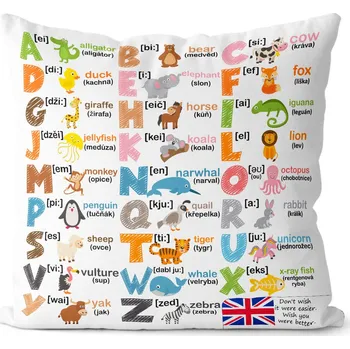 Dekorativní polštářek Polštář 40 x 40 cm - Anglická abeceda