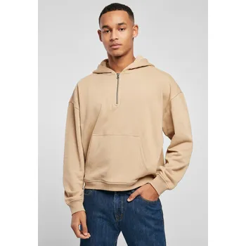 Pánská mikina Boxy Zip Hoody Unionbéžová Urban Classics krémová 2854046