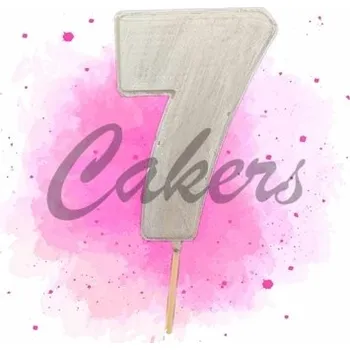 Jedlá dekorace na dort Čokoládové číslo stříbrné 7