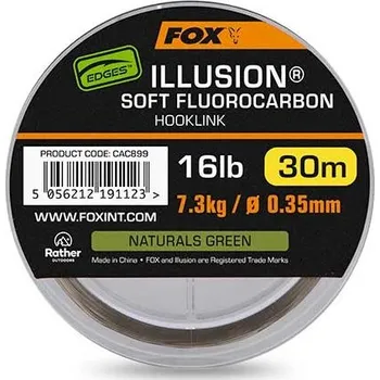 Fox Fluorocarbon Edges Illusion Soft Hooklink Naturals Green 30 m - 0,35 mm 7,3 kg