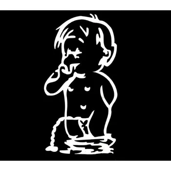 Samolepicí dekorace na vozidlo Samolepka tuning WC boy bílá