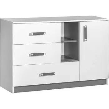 Ložnicová sestava Komoda široká TRAFICO 7 bílá/popel