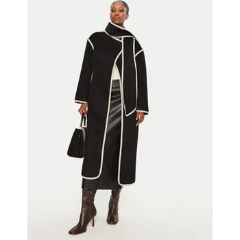 Dámský kabát Bruuns Bazaar Vlněný kabát Abulas BBW4143 Černá Loose Fit 38