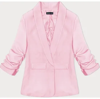 Dámské sako Světle růžové tenké sako s nařasenými rukávy (22-356) odstíny růžové M (38)