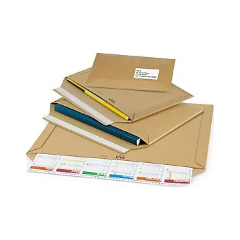 Obálka Obálky z pevné kartonové vlnité lepenky se samolepicím uzávěrem, 530x430x40 mm, hnědé | RAJA - Balení po 100 ks