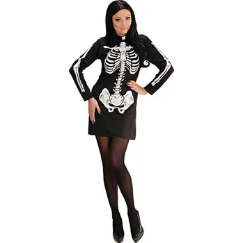Karnevalový kostým Dámské šaty kostlivka - M
