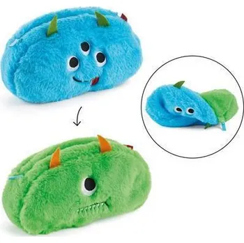 Penál Penál "Back2Fun", modrá / zelená, zip, plyš, APLI MR16425