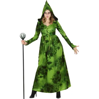 Karnevalový kostým Dámské šaty s kapucí lesní čarodějnice - M